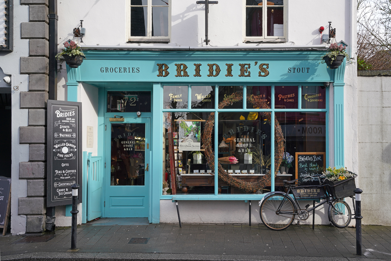 Colorful bar and shop in Kilkenny, Ireland