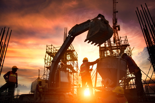 Silhouette,Teams,Of,Business,Engineers,Looking,For,Blueprints,In,Construction